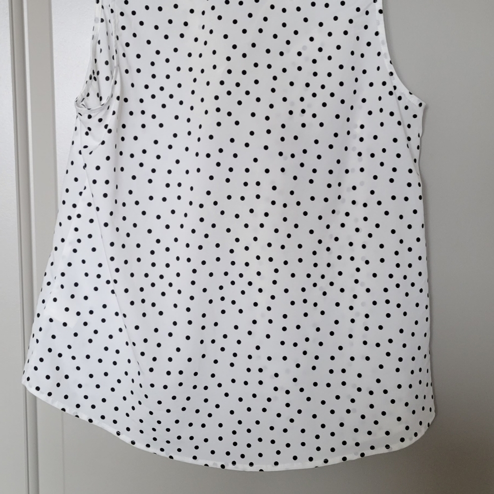 Womens sleeveless polka dot blouse